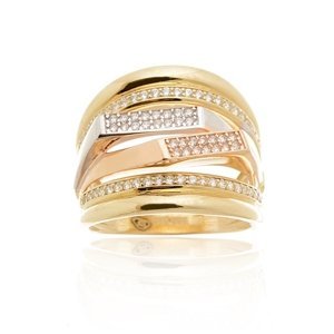 Dámský luxusní prsten ze žlutého zlata PR0622F + DÁREK ZDARMA