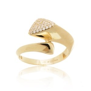 Dámský prsten ze žlutého zlata se zirkony PR0624F + DÁREK ZDARMA