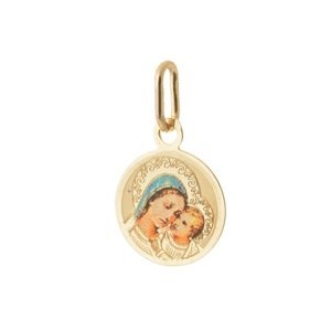 Zlatý přívěšek madonka Panna Marie s Ježíškem ZZ1082F + dárek zdarma