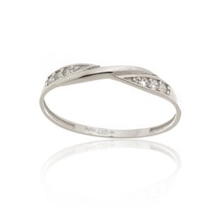 Dámský prsten z bílého zlata se zirkony PR0635F + DÁREK ZDARMA
