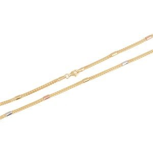 Dámský zlatý tříbarevný náhrdelník 45 cm ZLNAH143F + DÁREK ZDARMA