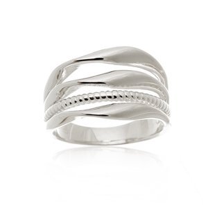 Stříbrný široký prsten STRP0532F