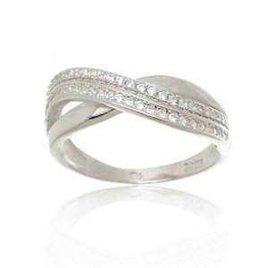 Dámský stříbrný prsten s čirými zirkony STRP0541F
