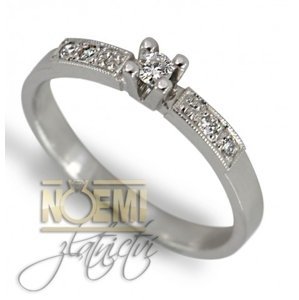 Zásnubní prsten z bílého zlata s diamanty BP0031 + DÁREK ZDARMA