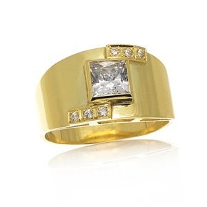 Zlatý prsten dámský se zirkony 0050 + DÁREK ZDARMA