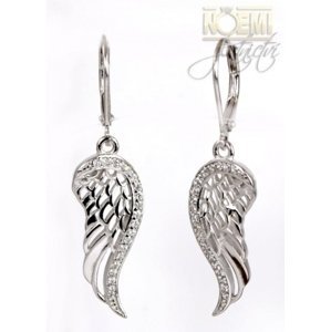 Stříbrné náušnice andělská křídla stnau0174f