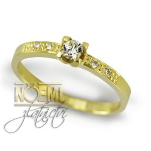 Zásnubní prsten ze žlutého zlata s diamanty BP2028 + DÁREK ZDARMA