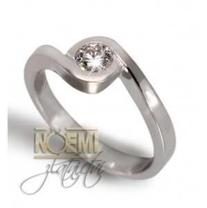 Zásnubní prsten s diamantem z bílého zlata + DÁREK ZDARMA