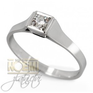 Prsten s diamantem z bílého zlata BP0040 + DÁREK ZDARMA