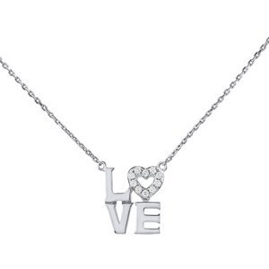 Stříbrný náhrdelník LOVE July s Brilliance Zirconia dámský i dětský