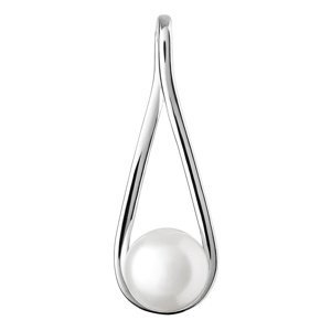 Stříbrný elegantní přívěsek Jolie s bílou přírodní perlou