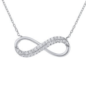 Stříbrný náhrdelník infinity Sara s Brilliance Zirconia