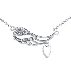 Stříbrný náhrdelník andělské křídlo Ida s Brilliance Zirconia