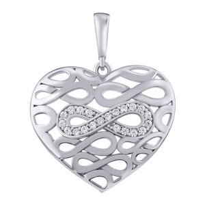 Stříbrný přívěsek srdce Infinity Mathilde s Brilliance Zirconia