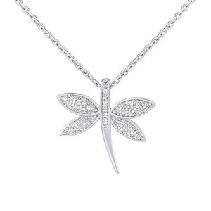 Stříbrný náhrdelník s přívěskem vážky Furia s Brilliance Zirconia dámský i dětský