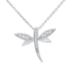 Stříbrný náhrdelník s přívěskem vážky Gina s Brilliance Zirconia dámský i dětský