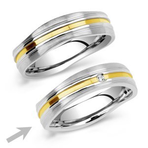 Snubní prsten z oceli GENEVE pro ženy velikost obvod 60 mm