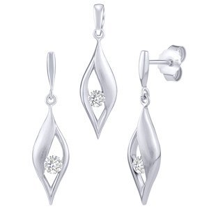 Stříbrný set šperků Nadine s čirým Brilliance Zirconia - náušnice a přívěsek