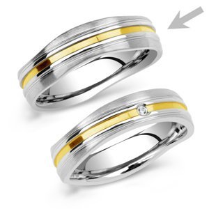 Snubní prsten z oceli GENEVE pro muže velikost obvod 60 mm