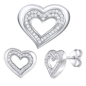 Stříbrná dárková souprava šperků ve tvaru srdce