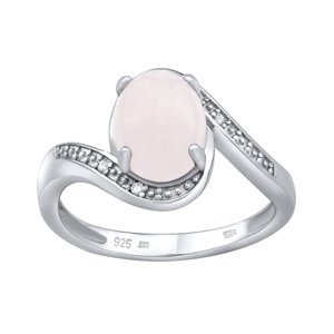 Stříbrný prsten s přírodním Růženínem velikost obvod 62 mm