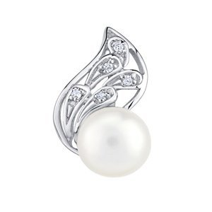 Stříbrný přívěsek GENEVIE s bílou pravou přírodní perlou