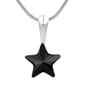 Stříbrný přívěsek černá hvězda se Swarovski® Crystals