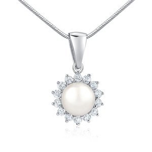 Stříbrný přívěsek s přírodní bílou perlou