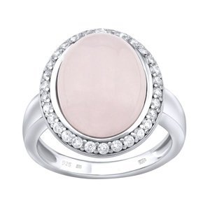 Stříbrný prsten s přírodním Růženínem velikost obvod 50 mm