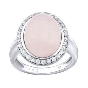 Stříbrný prsten s přírodním Růženínem velikost obvod 48 mm