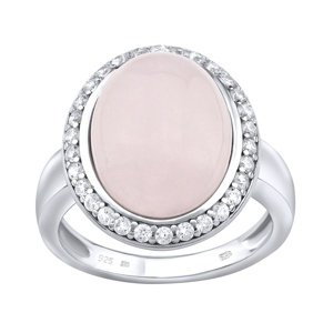 Stříbrný prsten s přírodním Růženínem velikost obvod 61 mm