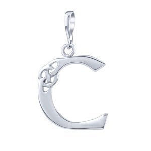 Keltský stříbrný přívěsek písmeno C