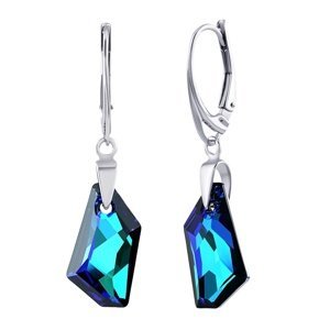 Stříbrné náušnice De-Art Bermuda Blue se Swarovski® Crystals
