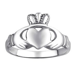 Dámský celostříbrný keltský prsten CLADDAGH velikost obvod 59 mm