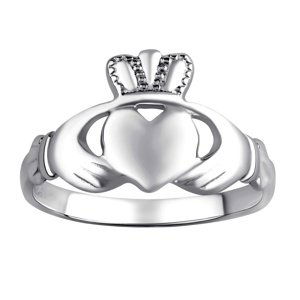 Dámský celostříbrný keltský prsten CLADDAGH velikost obvod 52 mm