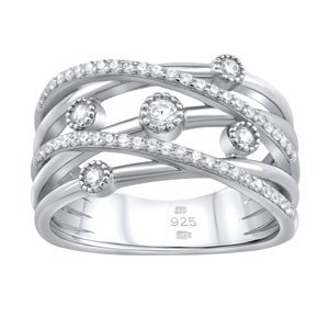 Luxusní stříbrný prsten ADHARA se zirkony velikost obvod 47 mm