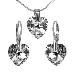Stříbrný set Xilion Heart 14mm Argent  se Swarovski® Crystals