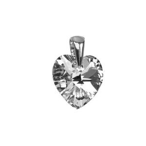 Stříbrný přívěsek srdce 14mm se Swarovski® Crystals