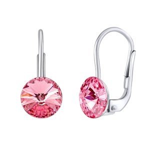 Stříbrné náušnice se Swarovski® Crystals rivoli růžové 8mm