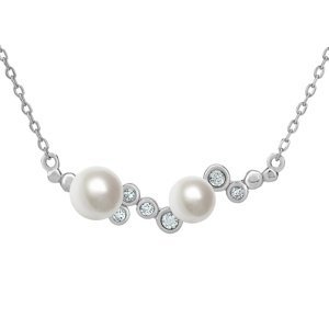 Stříbrný perlový náhrdelník ILUMIA