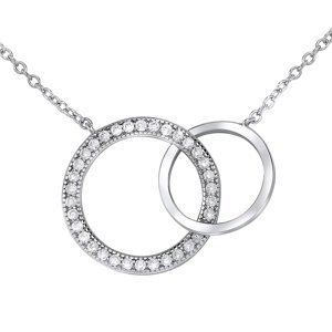Stříbrný náhrdelník TOGETHER FOREVER spojené dva kruhy