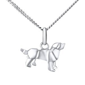 Stříbrný náhrdelník Pes Origami