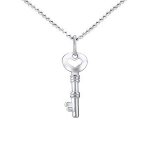 Stříbrný náhrdelník s přívěskem klíč