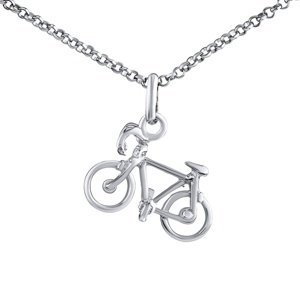 Stříbrný náhrdelník s přívěskem silniční kolo