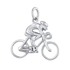 Stříbrný přívěsek cyklista
