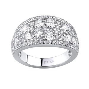 Luxusní stříbrný prsten CARMEN se zirkony velikost obvod 61 mm
