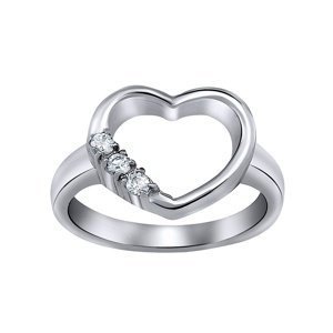 Ocelový prsten srdce velikost obvod 56 mm