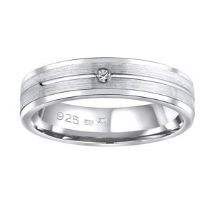 Snubní stříbrný prsten AVERY v provedení se zirkonem pro ženy velikost obvod 47 mm