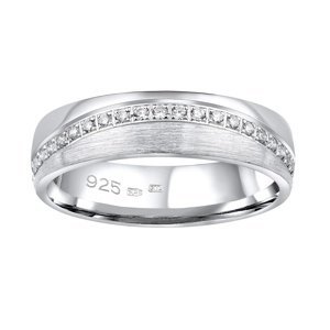 Snubní stříbrný prsten GLAMIS v provedení se zirkony pro ženy velikost obvod 63 mm