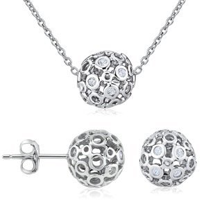 Set stříbrných šperků ALLURA náušnice a náhrdelník